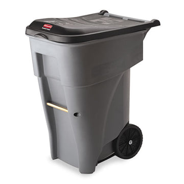 Rubbermaid® Commercial Brute Rollout Heavy-duty Waste Container, Square, Polyethylene, 65 Gal, Gray freeshipping - TVN Wholesale